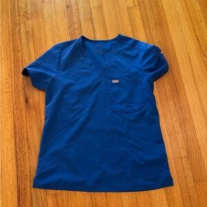 Figs Women’s Size M  Catrina One Pocket Blue Scrub Top (z)